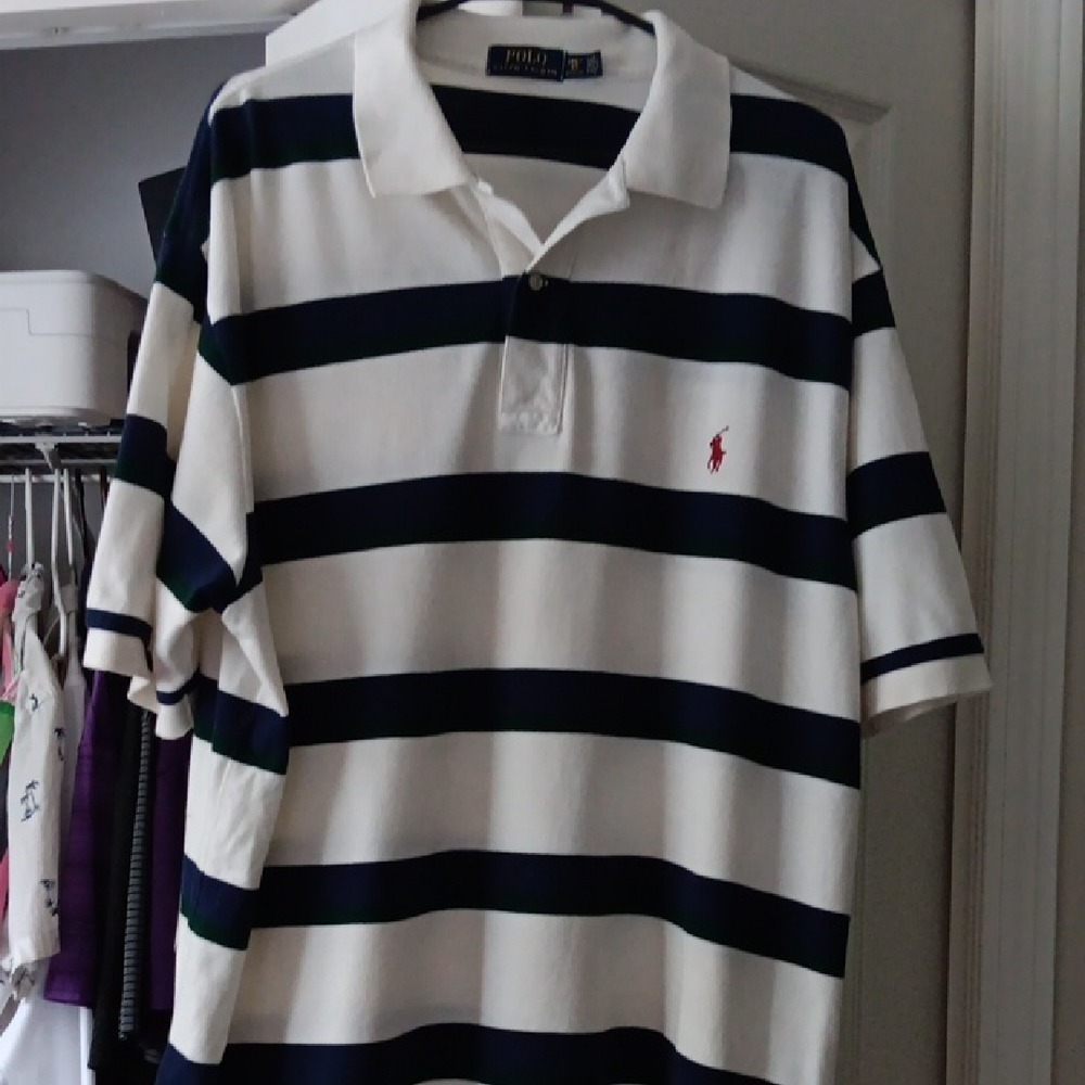Polo by Ralph Lauren Classic Blue and White Polo Shirt